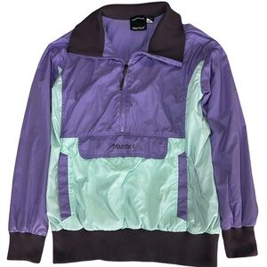 Marmot Women's Colorblock Purple Mint Nylon Activewear Jacket M 1/2 Zip Outdoor